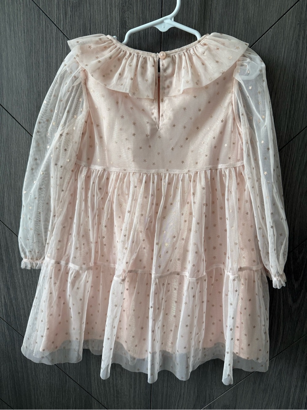 Cat & Jack Girls Pink Star Mesh Ruffle Dress - Picture 3 of 3